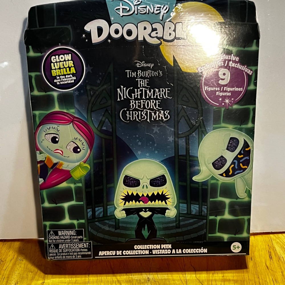 Disney Doorables Nightmare Before Christmas 9 Figures Glow In The Dark NEW